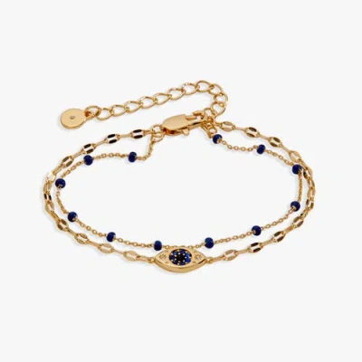 Alex And Ani Festival 2 Strand Evil Eye Bracelet In Gold