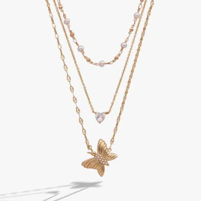 Alex And Ani Festival Stranded Butterfly Necklace In Gold