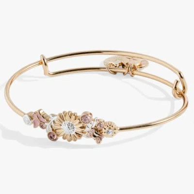 Alex And Ani Floral In-line Ewb In Gold