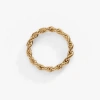 Alex And Ani Frozen French Rope Chain Ring In Gold