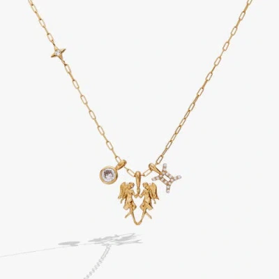 Alex And Ani Gemini Zodiac Charm Cluster Necklace In Gold