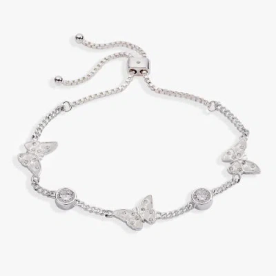 Alex And Ani Glass Butterfly Bolo Bracelet In White