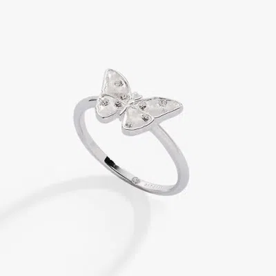 Alex And Ani Glass Butterfly Statement Ring In Metallic
