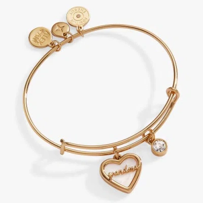 Alex And Ani Grandma Mother Of Pearl Bangle In Gold