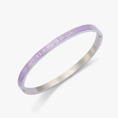 Alex And Ani Grateful Heart Hinge Bangle Bracelet In Silver