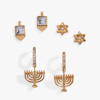 Alex And Ani Hanukkah Earring Stud Set In Gold