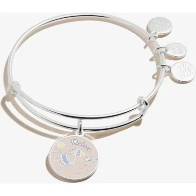 Alex And Ani 'happy Retirement' Charm Bangle In Metallic