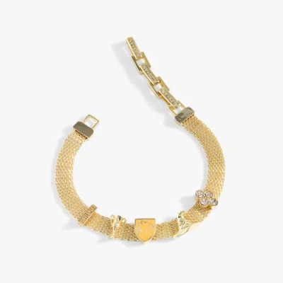 Alex And Ani Harry Potter Hufflepuff Mesh Charm Bracelet In Gold