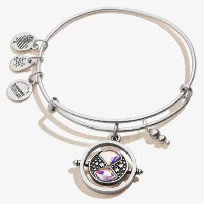Alex And Ani Harry Potter Time Turner Spinner Charm Bangle Bracelet In Silver