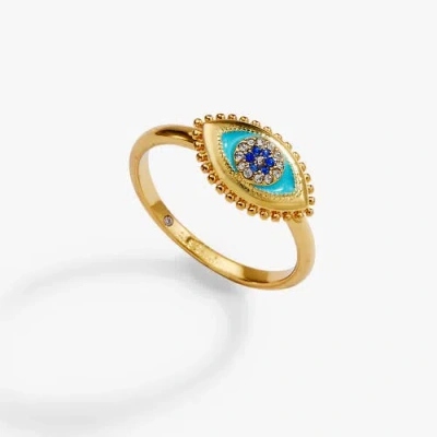 Alex And Ani Healing Stone Evil Eye Ring In Gold