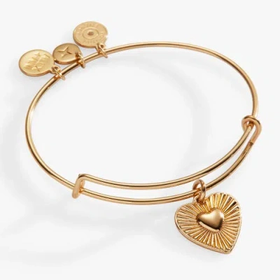Alex And Ani Heart Burst Bangle Bracelet In Gold