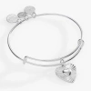 Alex And Ani Heart Burst Bangle Bracelet In Silver