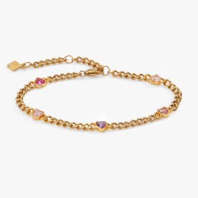 Alex And Ani Heart Curb Chain Bracelet In Gold