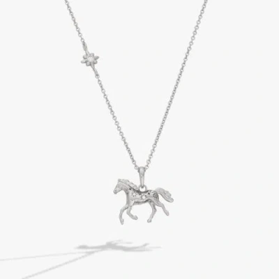 Alex And Ani Horse Pendant Necklace In Metallic