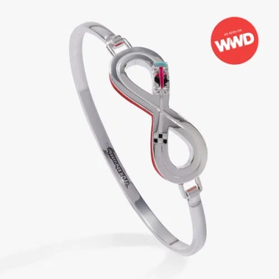 Alex And Ani Hot Wheels Figure 8 Racecar Tension Bangle In Metallic