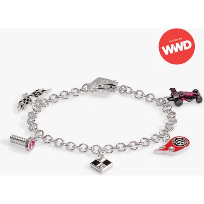 Alex And Ani Hot Wheels Racecar Toggle Charm Bracelet In Metallic