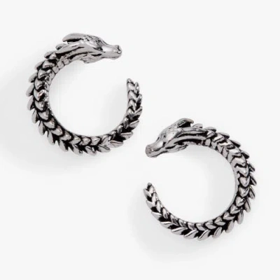 Alex And Ani House Of The Dragon Syrax Front To Back Hoop Earrings In Black