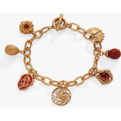 Alex And Ani House Of The Dragon Toggle Multi-charm Bracelet In Gold
