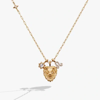 Alex And Ani Leo Zodiac Charm Cluster Necklace In Gold