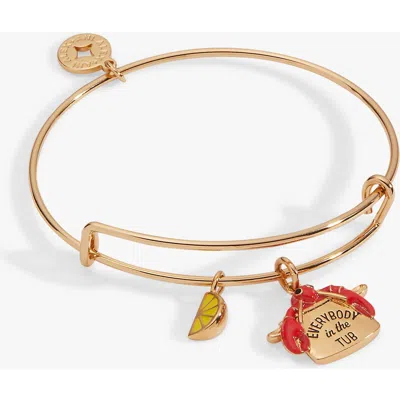Alex And Ani Lobster Boil 'everybody In The Tub' Charm Bangle In Gold