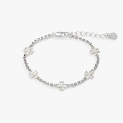 Alex And Ani Love And Luck Inline Tennis Bracelet In Metallic