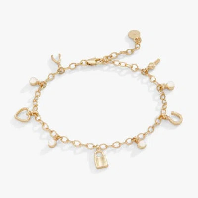Alex And Ani Love And Luck Mini Multi Charm Bracelet In Gold