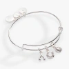 Alex And Ani Love And Luck Multi Charm Bangle Bracelet In Silver