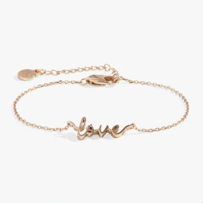 Alex And Ani Love Inline Bracelet In Gold