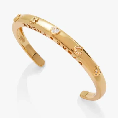 Alex And Ani Love Luck Symbol Domed Cuff Bracelet In Gold