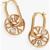 Alex And Ani Love Luck Wheel Hoop Earrings In Gold