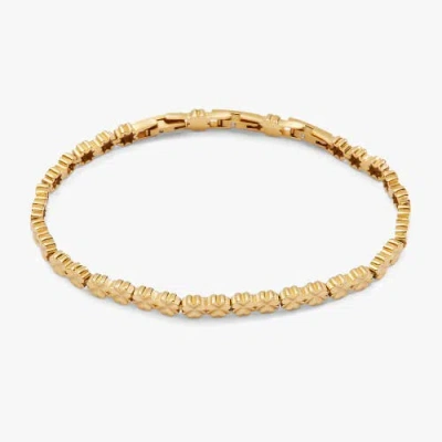 Alex And Ani Lucky Clover Tennis Bracelet In Gold