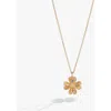 Alex And Ani Lucky Four Leaf Clover  Necklace In Gold