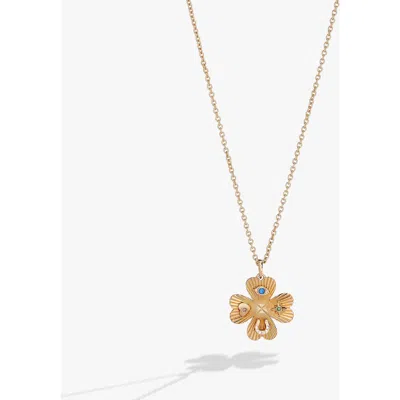 Alex And Ani Lucky Four Leaf Clover  Necklace In Gold