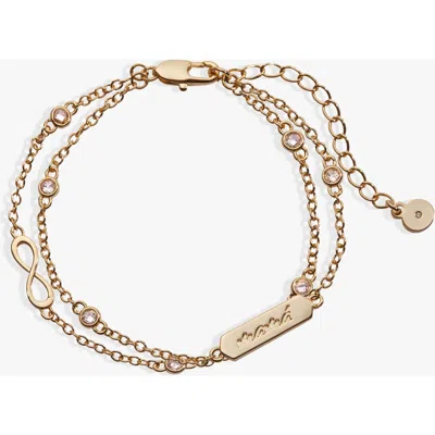 Alex And Ani Mamá Infinity Adjustable Chain Bracelet In Gold