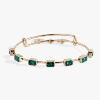 Alex And Ani May Birthstone Emerald Cut Bangle In Gold