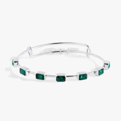 Alex And Ani May Birthstone Emerald Cut Bangle In Metallic