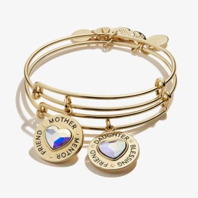Alex And Ani Mother Daughter Charm Bangles, Set Of 2 In Gold