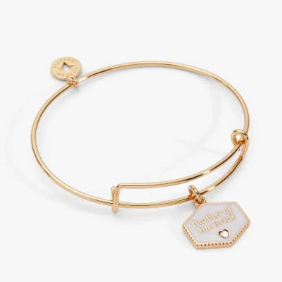 Alex And Ani Mother Of The Bride Mother Of Pearl Charm Bangle In Gold