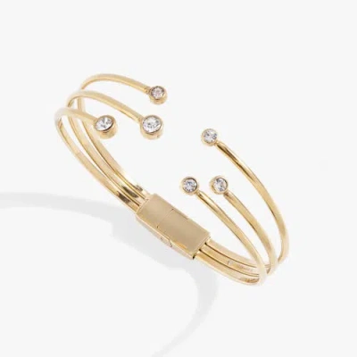 Alex And Ani Multi Crystal Hinge Cuff Bracelet In Gold