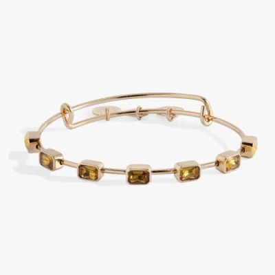 Alex And Ani November Birthstone Emerald Cut Bangle In Gold