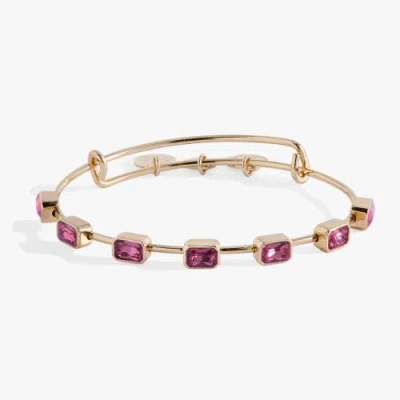 Alex And Ani October Birthstone Emerald Cut Bangle In Gold