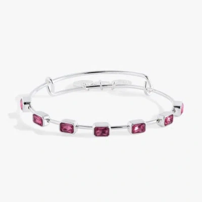 Alex And Ani October Birthstone Emerald Cut Bangle In Metallic