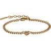 Alex And Ani Oui Non Heart Inline Bracelet In Gold