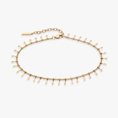 Alex And Ani Paddle Tassel Chain Anklet In Gold