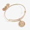 Alex And Ani Pave Starburst Texture Initial Bangle Bracelet In Gold - D