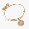 Alex And Ani Pave Starburst Texture Initial Bangle Bracelet In Gold - F
