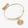 Alex And Ani Pave Starburst Texture Initial Bangle Bracelet In Gold - L