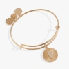 Alex And Ani Pave Starburst Texture Initial Bangle Bracelet In Gold - P