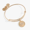 Alex And Ani Pave Starburst Texture Initial Bangle Bracelet In Gold - W