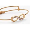 Alex And Ani Pearl Basics  Infinity Inline Bangle Bracelet In Pearl